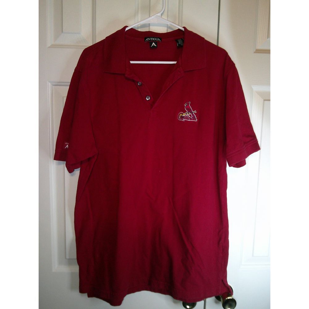 Antigua St Louis Cardinals MLB‎ Baseball Polo Shirt Red Sports Golf Large
